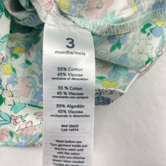Carters Baby Girl Romper Outfit Floral 3 Months New - Picture 7 of 8